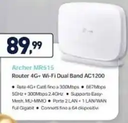 Unieuro tp-link Archer MR515 Router 4G+ Wi-Fi Dual Band AC1200 offerta