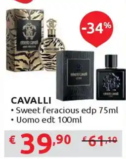 Ipersoap CAVALLI Sweet feracious edp, Uomo edt offerta