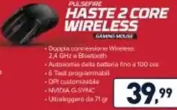 Unieuro HYPERX Pulsefire haste 2 core wireless offerta