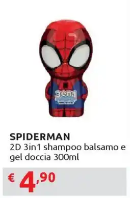 Ipersoap SPIDERMAN 2D 3in1 shampoo balsamo e gel doccia offerta