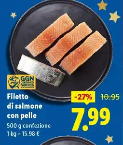 Lidl Filetto di salmone con pelle offerta