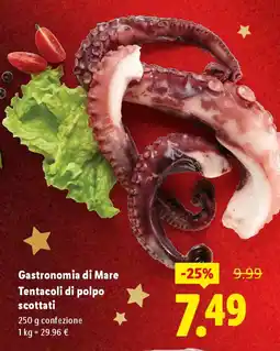 Lidl Gastronomia di Mare Tentacoli di polpo scottati offerta