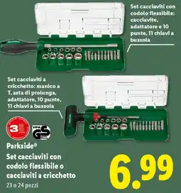 Lidl Parkside Set cacciaviti con codolo flessibile o cacciaviti a cricchetto offerta