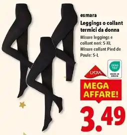 Lidl esmara Leggings o collant termici da donna offerta