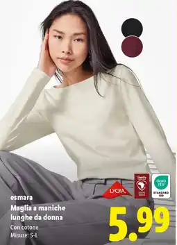 Lidl esmara Maglia a maniche lunghe da donna offerta