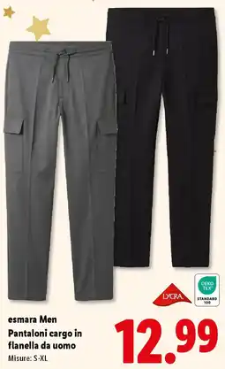 Lidl esmara Men Pantaloni cargo in flanella da uomo offerta