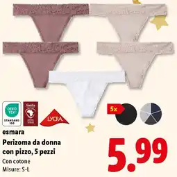 Lidl esmara Perizoma da donna con pizzo, 5 pezzi offerta
