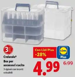 Lidl Crelando Box per accessori cucito offerta