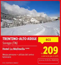 Lidl TRENTINO-ALTO ADIGE Hotel La Molinella offerta