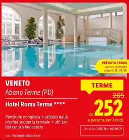 Lidl VENETO Hotel Roma Terme offerta