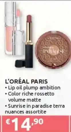 Ipersoap L'ORÉAL PARIS Lip oil plump ambition offerta