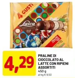 DPiù Praline di cioccolato al latte con ripieni assortiti offerta