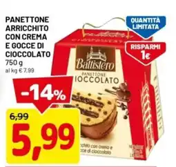 DPiù Panettone arricchito con crema e gocce di cioccolato offerta