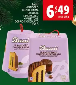 Deco Supermercati Bauli pandoro doppia crema gianduia e pistacchio offerta