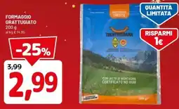 DPiù Trentingrana formaggio grattugiato offerta