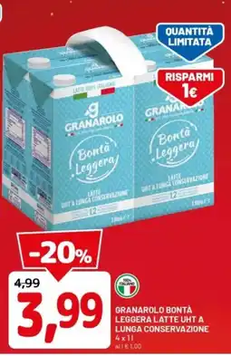 DPiù Granarolo bontà leggera latte uht a lunga conservazione offerta
