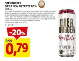 DPiù Oberburger birra non filtrata 5,7% offerta