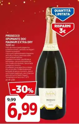 DPiù Prosecco spumante doc magnum extra dry offerta