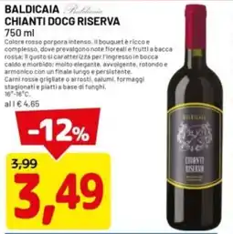 DPiù Baldicaia chianti docg riserva offerta