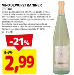 DPiù Vino gewurztraminer offerta