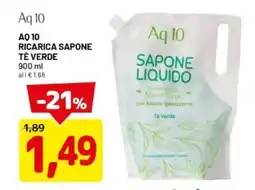 DPiù Aq 10 ricarica sapone tè verde offerta