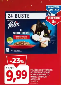 DPiù Felix le ghiottonerie selezioni deliziose in gelatina (pollo, manzo, coniglio, agnello) offerta