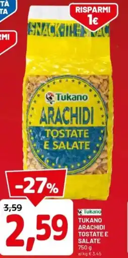 DPiù Tukano arachidi tostate e salate offerta