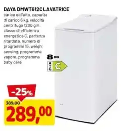 DPiù DAYA DMWT612C LAVATRICE offerta