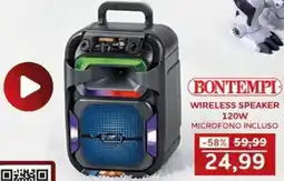 Happy Casa BONTEMPI Wireless speaker 120w offerta