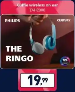 Unieuro PHILIPS Cuffie wireless on ear TAH2000 offerta