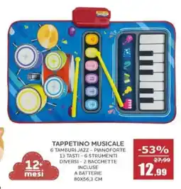 Happy Casa Tappetino musicale 6 tamburi jazz offerta