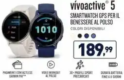 Unieuro GARMIN vívoactive 5 SMARTWATCH GPS PER IL BENESSERE AL POLSO offerta