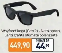 Unieuro Ray Ban Wayfarer larga (Gen 2) - Nero opaco, Lenti grafite sfumata polarizzate offerta