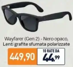 Unieuro Ray Ban Wayfarer (Gen 2) - Nero opaco, Lenti grafite sfumata polarizzate offerta