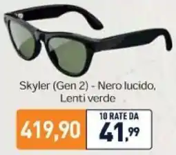 Unieuro Ray Ban Skyler (Gen 2) - Nero lucido, Lenti verde offerta