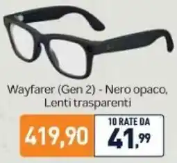 Unieuro Ray Ban Wayfarer (Gen 2) - Nero opaco, Lenti trasparenti offerta