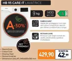Unieuro Hotpoint HB 93 CARE IT LAVATRICE offerta