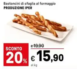 Iper La Grande Bastoncini di sfoglia al formaggio PRODUZIONE IPER offerta