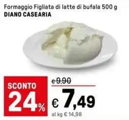 Iper La Grande Formaggio Figliata di latte di bufala DIANO CASEARIA offerta