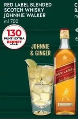 Bennet Red label blended scotch whisky JOHNNIE WALKER offerta