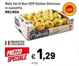 Iper La Grande Mela Val di Non DOP Golden Delicious in cassetta MELINDA offerta