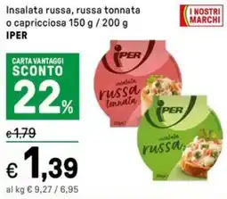 Iper La Grande Insalata russa, russa tonnata o capricciosa IPER offerta
