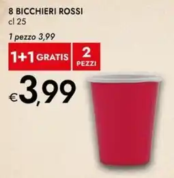 Bennet 8 bicchieri rossi offerta