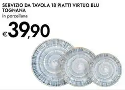 Bennet Servizio da tavola 18 piatti virtuo blu TOGNANA offerta