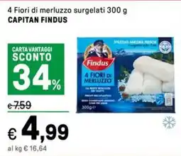 Iper La Grande 4 Fiori di merluzzo surgelati CAPITAN FINDUS offerta