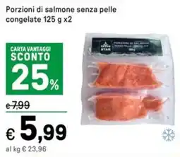 Iper La Grande Porzioni di salmone senza pelle congelate offerta