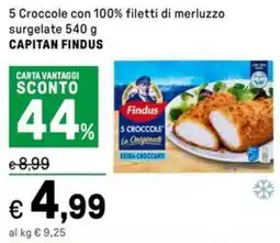 Iper La Grande 5 Croccole con 100% filetti di merluzzo surgelate CAPITAN FINDUS offerta
