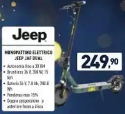 Unieuro Monopattino elettrico jeep jaf dual offerta