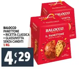 Deco Supermercati Balocco panettone ricetta classica, glassuvetta senza canditi offerta