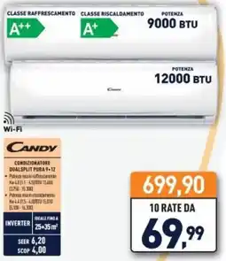 Unieuro CANDY CONDIZIONATORE DUALSPLIT PURA 9+12 offerta